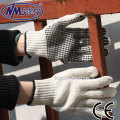 Gants en coton naturel de calibre 7 NMSAFETY avec des gants industriels pointillés pvc / pvc